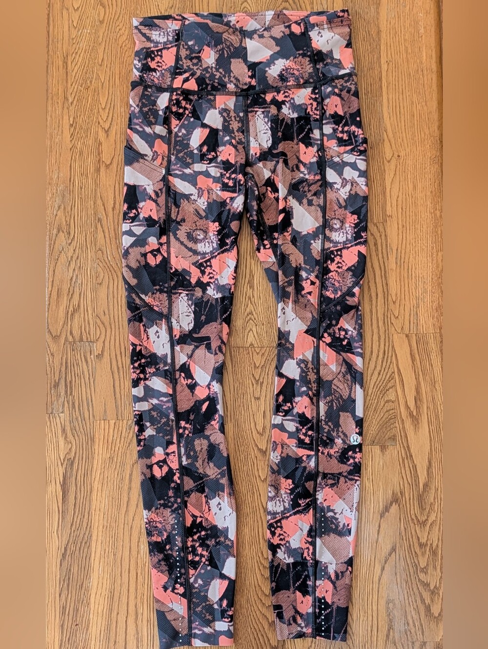 Lululemon Fast & Free 7/8 Tight II Translucence Alpine White Multi Leggings